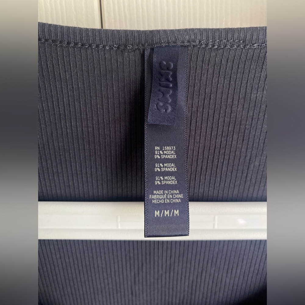 NEW SKIMS Soft Lounge Tie Front Long Sleeve T-Shirt - Graphite Grey - Picture 6 of 9